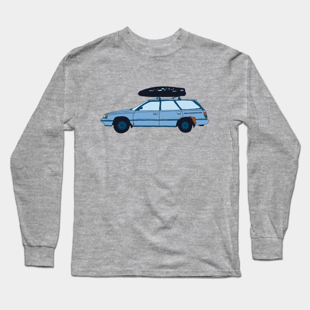 Baby Blue Subaru Long Sleeve T-Shirt by emilylongbrake